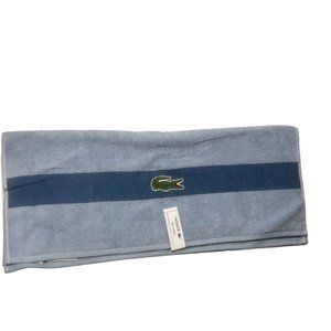 Lacoste Bath Towel 30" x 52" Match Cotton Colorblocked Blue Pool Beach New